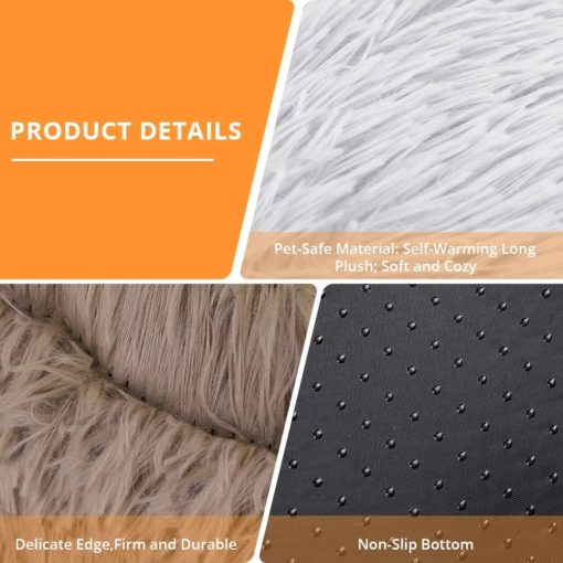 Comfy Pet Bed Calming High Stretch Soft Faux Fur For Dogs Cats - Image 2