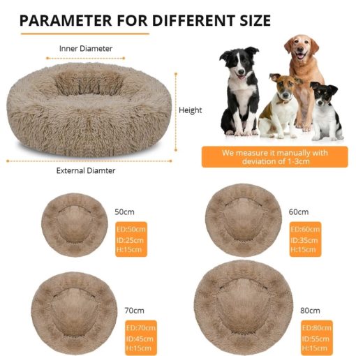 Comfy Pet Bed Calming High Stretch Soft Faux Fur For Dogs Cats - Image 5