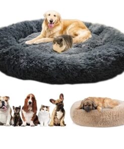 Comfy-Pet-Bed-Calming-High-Stretch-Soft-Faux-Fur