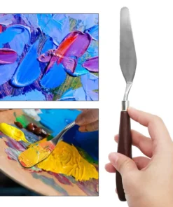 5Pcs Stainless Steel Palette Scraper Set Knives For Artist Oil Painting Tools Painting Knife Blade Wooden 2