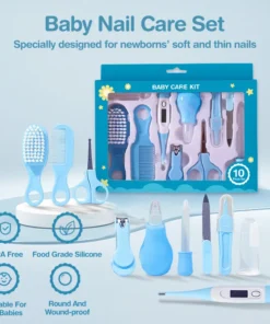 Dr isla 10Pcs set Newborn Baby Care Kit Thermometer Kid Toiletries Baby Kids Nail Hair Health 1