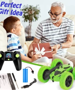 RC Stunt Car Children Double Sided Flip 2 4Ghz Remote Control Car 360 Degree Rotation Off 5
