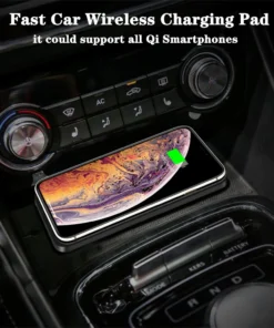 Alternative view of Car Wireless Charger Pad 15W Fast Charging – Compatible with iPhone, Samsung, Silicone Stand with Type-C Cable
