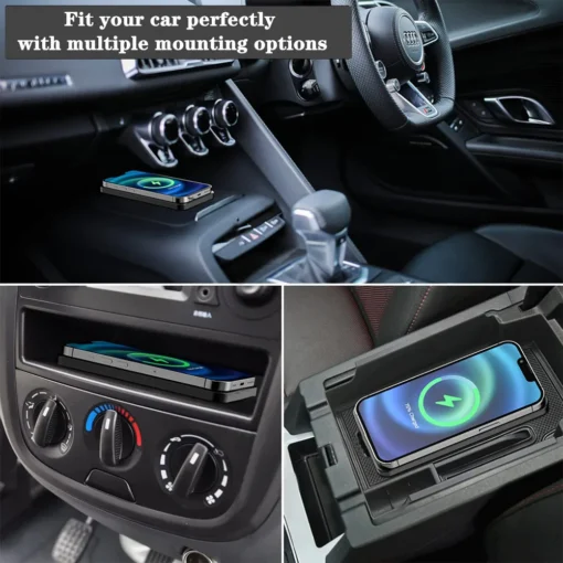 Car Wireless Charger Pad 15W Fast Charging – Compatible with iPhone, Samsung, Silicone Stand with Type-C Cable - Image 6