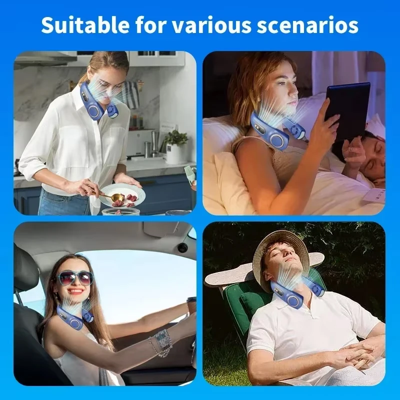 Rechargeable USB Neck Fan – Hands-Free Wearable Personal Cooling Fan, Portable Battery-Operated Bladeless Neck Fan for Indoor & Outdoor Use 2 Rechargeable USB Neck Fan – Hands-Free Wearable Personal Cooling Fan, Portable Battery-Operated Bladeless Neck Fan for Indoor & Outdoor Use - Image 2