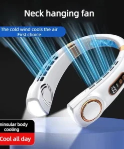 Rechargeable USB Neck Fan – Hands-Free Wearable Personal Cooling Fan, Portable Battery-Operated Bladeless Neck Fan for Indoor & Outdoor Use